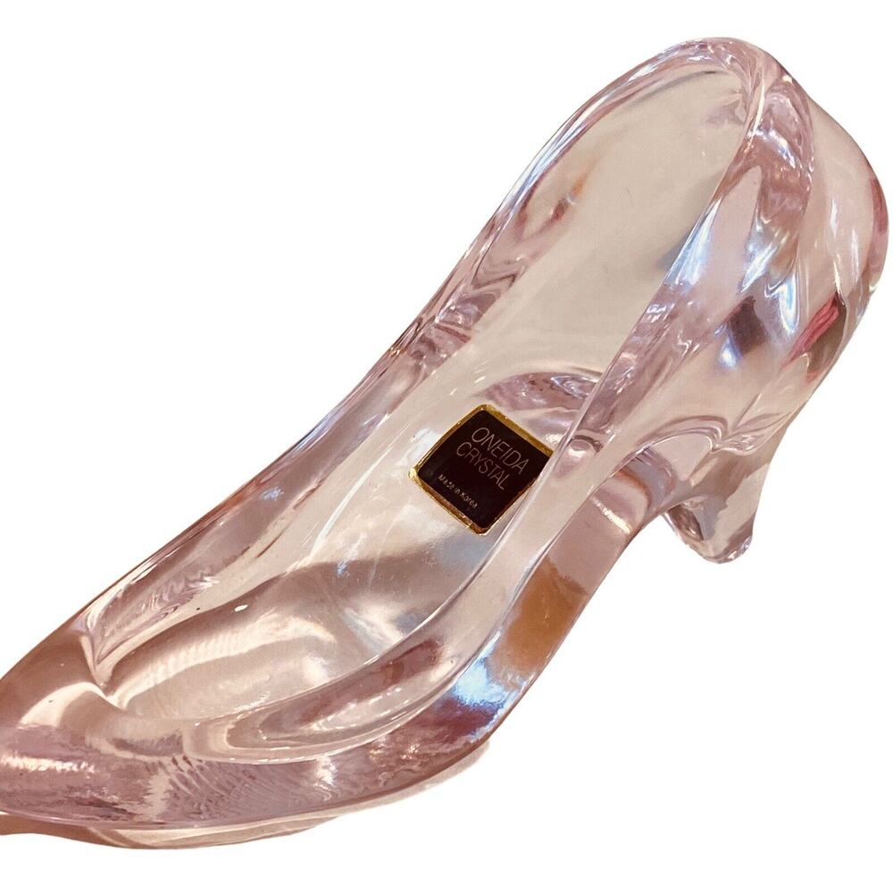 Oneida Crystal Pink Heel Figurine Figure Pink Princess Collector Vanity Decor